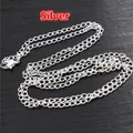 70cm silver link chain necklace with lobster clasp for DIY jewelry making material - Silver