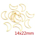 Dettaglio di ciondoli a mezzaluna dorati 14x22mm per la creazione di gioielli fai-da-te - Forma di Luna - Oro (14x22mm) / Confezione da 20