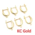 DIY jewelry making components 19x13mm U-shaped KC gold ear hooks with D-buckle closure - KC Gold