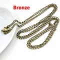 Detailed view of 70cm bronze chain with lobster clasp on a white plate for DIY necklaces - Antique Bronze