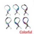 Set di 6 ganci per orecchini in acciaio inossidabile arcobaleno con fermagli per ciondoli - Colorato