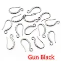 DIY copper earring hooks with crystal accents in a stylish gun black metallic finish - Gunmetal