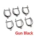 U-shaped copper earring hooks in gun black finish for DIY jewelry accessories - Gunmetal