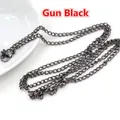 DIY 70cm link chain necklace with lobster clasp in gun black metal finish - Gunmetal