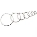 Polished silver stainless steel hoop earrings in seven various diameter sizes - Steel