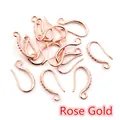 DIY Kupfer Ohrhaken in Roségold-Beschichtung mit dekorativer Perlenstruktur außen - Roségold