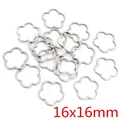 Ciondoli a fiore in acciaio inox 16mm per gioielli fai da te confezione da 20 pz - Forma di Fiore - Argento (16x16mm) / Confezione da 20