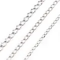 Polished silver stainless steel flat oval link chain for DIY jewelry making and crafts - Fine Style / Steel