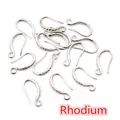 DIY Kupfer Ohrhaken in Rhodium-Silber mit funkelnden Kristallen für Schmuckherstellung - Weiß K/Silber