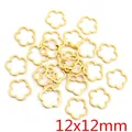 Ciondoli a fiore cavo in acciaio inossidabile dorato per gioielli fai da te 12x12mm - Forma di Fiore - Oro (12x12mm) / Confezione da 20