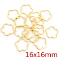Dettaglio di ciondoli a fiore dorati 16x16mm per creazione gioielli DIY e orecchini - Forma di Fiore - Oro (16x16mm) / Confezione da 20