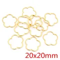 Pendenti a cornice a fiore oro 20x20mm in acciaio inox per creazione gioielli DIY - Forma di Fiore - Oro (20x20mm) / Confezione da 20