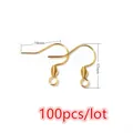 Tableau de tailles détaillé pour lot de 100 crochets d'oreilles dorés en acier - Style Crochet Spirale Or (S3-35)
