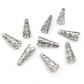 Détail des calottes de perles filigranes en métal argenté pour la création de bijoux - Style Filigrane Creux Fleur de Trompette (S6-40)