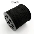Schwarze 2,5mm doppelseitige Wildlederschnur Rolle für DIY Schmuck und Halsketten - Schwarz