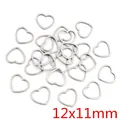 Ciondoli a cuore cavo in acciaio inossidabile per gioielli fai da te 12x11mm argento - Forma di Cuore - Argento (12x11mm) / Confezione da 20