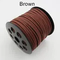 Braune Wildlederimitat-Kordel auf Spule für DIY-Schmuck, 2,5mm Samtfaden zum Basteln - Braun