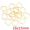 Macro di ciondoli a cuore dorati 16x15mm per la creazione di gioielli fai-da-te e accessori - Forma di Cuore - Oro (16x15mm) / Confezione da 20
