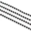 Glossy black ball chain necklace link strands for DIY handmade jewelry crafts - 1.5mm / Black