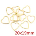 Ciondoli a cuore in acciaio inossidabile dorato 20x19mm per creazione gioielli - Forma di Cuore - Oro (20x19mm) / Confezione da 20