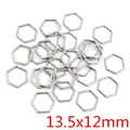 Pendenti esagonali in acciaio inossidabile argento per creazione gioielli fai da te 13,5x12mm - Forma di Esagono - Argento (13.5x12mm) / Confezione da 20