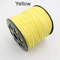 10m Rolle 2,5mm flache gelbe Wildlederimitat-Kordel auf Spule für DIY-Schmuck - Gelb