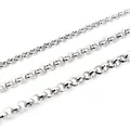Three sizes of silver stainless steel Rolo link chains for DIY jewelry making - 2mm / Steel