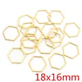 Anelli esagonali in acciaio inossidabile dorato 18x16mm per creazione di gioielli fai-da-te - Forma di Esagono - Oro (18x16mm) / Confezione da 20