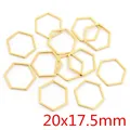 Ciondoli esagonali dorati 20x17,5mm per la creazione di gioielli fai da te e orecchini - Forma di Esagono - Oro (20x17.5mm) / Confezione da 20