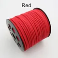Rotes 2,5mm Wildlederimitat-Band für DIY-Schmuck, ordentlich auf Spule gewickelt - Rot