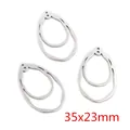 Colgante conector de gota doble de acero inoxidable en color plata, 35x23mm - Doble Gota Irregular (AE5-01) / Doble Gota (AE5-01)