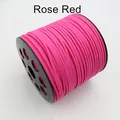 Rosarote 2,5mm doppelseitige Wildlederschnur Rolle für DIY-Schmuck und Armbänder - Rosenrot