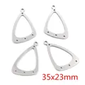 Colgantes triángulo irregular hueco plateado 35x23mm para creación de joyas set de 4 - Colgante Hueco de Tres Agujeros (AE5-02) / Triángulo Irregular de Tres Agujeros (AE5-02)