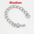 Close-up of rhodium-plated silver extender chain with a smooth metal water drop pendant - 5cm / White K/Silver