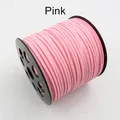 Flache rosa Wildlederimitat-Kordel 2,5mm auf Spule für DIY Schmuck und Armbänder - Ganze Rolle (ca. 90 Meter) / Rosa
