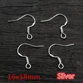 Pack of 50 silver plated copper fish hook earrings with 925 stamp for DIY jewelry - 16x18mm (50 Pieces/Pack) / Silver
