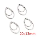 Pack de 4 colgantes de lágrima en acero inoxidable 20x13mm para creación de joyería DIY - Estructura de Gota Anidada (AE5-03) / Pequeña Doble Gota (AE5-03)