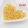 Macro di 200 anellini aperti placcati in oro per gioielli in una ciotola a cuore - 0.5x3mm (200 Pezzi/Confezione) / Oro