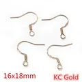 DIY KC Gold earring hooks with spring and loop, 16x18mm, for jewelry making - 16x18mm (50 Pieces/Pack) / KC Gold