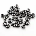 Copri-schiaccini canna di fucile per gioielli, vista macro di perle metalliche aperte - 3mm (100 Pezzi/Confezione) / Canna di fucile