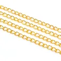 DIY golden jewelry chain with flat interwoven links for necklace and bracelet making - 4x3mm / Gold