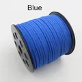 2,5 mm blaues Wildlederband auf einer schwarzen Spule für DIY-Armbänder und Ketten - Blau