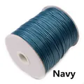 Navy blue 1mm waxed cord spool for DIY jewelry making and leather sewing - Aqua / 1.0mm (10m Pack)