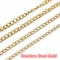 Flache ovale Gliederkette aus goldenem Edelstahl für DIY-Schmuckherstellung - 3x2mm / Gold
