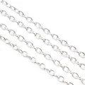 Chaîne croisée en métal argenté poli pour colliers DIY avec détails de maillons brillants - K Blanc/Argent