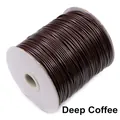 1.5mm deep coffee waxed cotton cord on spool for DIY jewelry and crafts making - Coffee / 1.0mm (10m Pack)