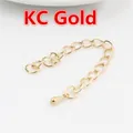 Ρυθμιζόμενη DIY αλυσίδα επέκτασης KC gold με οβάλ κρίκους και μενταγιόν σε σχήμα δάκρυ - KC Χρυσό