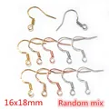 16x18mm DIY S925 earring hooks in assorted gold, silver, and rose gold metallic finishes - 16x18mm (50 Pieces/Pack) / Random Mixed