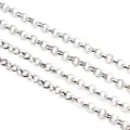 Polished silver Rolo chain segments for DIY jewelry making on white background - White K/Silver
