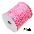 Pink 1.5mm waxed cord roll for handmade jewelry making on a white spool - Pink / 1.0mm (10m Pack)